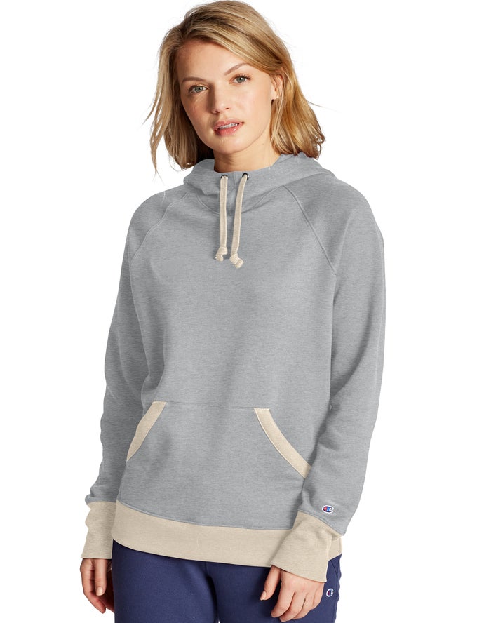 Champion Womens Hoodie NZ - Powerblend Grey ( 7613-ZNFOE )